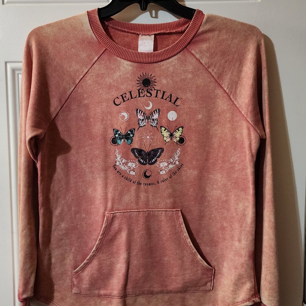 Celestial Butterfly Sweatshirt Size Large